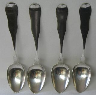 James Edgar Brinsmaid Antique Coin Silver Teaspoon Burlington Vt Set Of 4 photo