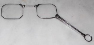 Antique Sterling Silver Lorgnette Folding Glasses Spectacles Krementz photo