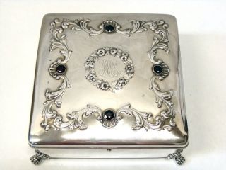Vintage Sterling Silver Ruby Monogram Ag Jewelry Box photo