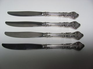 4 Silver Masterpiece International Sterling Silver Handle Dinner Knife 9 3/8 