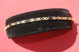 Gold Toned Sterling Silver,  Sapphire And Marcasite Bracelet photo