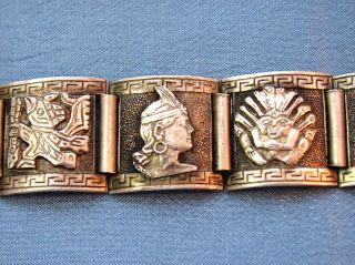 Vintage Peru Sterling 925 Watchband Bracelet Silver Peruvian 2 photo