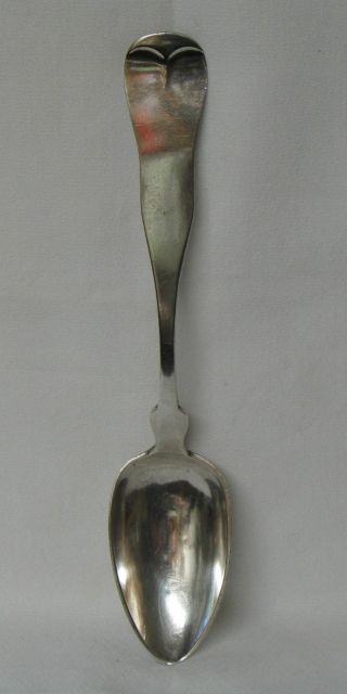 Lowell & Senter Antique Coin Silver Tablespoon Serving Spoon Portland Maine photo