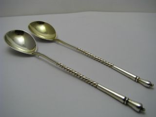 2 Russian Imperial Solid Silver Spoons Teaspoons Vilno/vilnius Ca1899 Excellent photo