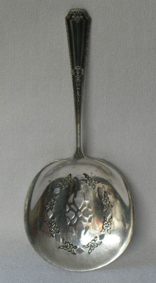 Vintage Towle Louis Xiv Sterling Silver Pierced Bon Bon Spoon Floral photo