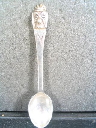 Sterling Inca Indian Demitasse Spoon.  925 photo