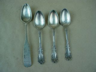 Antique Victoria Sterling Silver Spoons Set Of 4 - photo