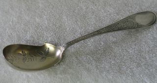 Coronet Knowles Sugar Spoon Sterling Silver Bright Cut Gold Wash Ornate photo