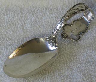 Wallace Sterling Silver Baby Spoon May Gemini Apple Blossom photo