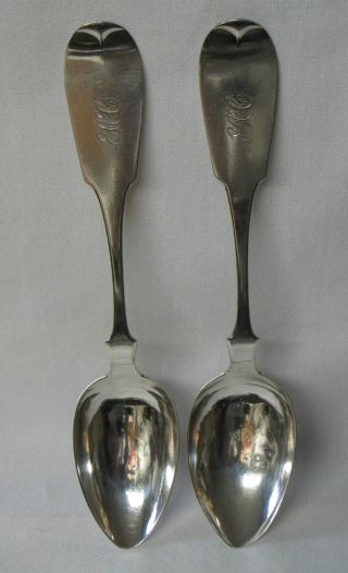 J Seymour & Co American Coin Silver Tablespoon Serving Spoon Set Of 2 Ny photo