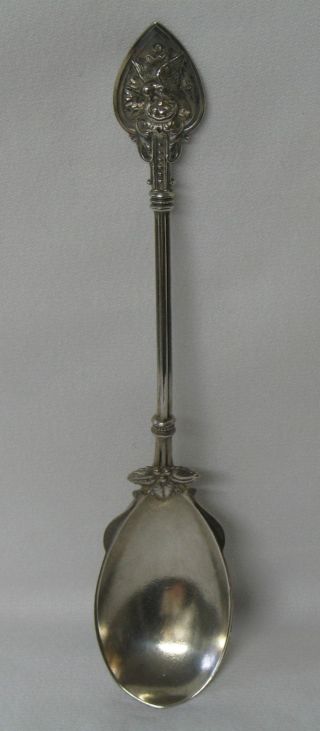 Whiting Birds Nest Sterling Silver Gilded Preserve Spoon photo