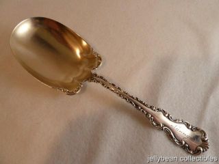 Sterling Silver Large Serving Spoon Pat.  1891 Louis Xv Pattern By Whiting photo
