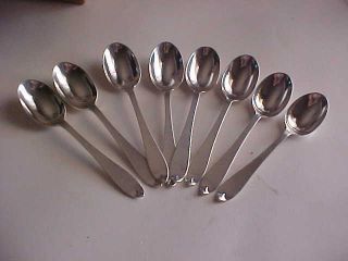 Vintage 1954 W & W Sterling Silver Coffee Spoon - 8 - Pc Set - London - 3 5/8 