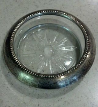 B I Sterling Silver & Crystal Coaster Same As Frank M Whiting Co photo