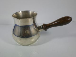 Antique Sterling Miniature Sauce Pot Wood Handle 1933 - 1958 Dates photo