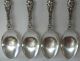 Lily Whiting Sterling Silver Teaspoon 5 ¾”l Set Of 4 C.  1902 Heavy Mks Other photo 1