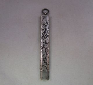 Antique Art Nouveau Period Sterling Silver Floral Chatelaine Pencil Repousse photo