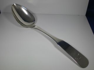 Antique T.  Bradbury Coin Silver Serving Spoon 9 - 1/4 
