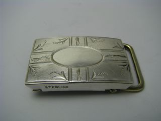 A Sterling Silver Belt Buckle By H.  W.  K.  Co.  Usa Ca1940s Rare photo