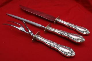 Antique American Sterling Silver.  925 3 Piece Carving Serving Set photo