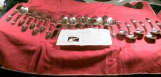 Silverplate 6 Piece Place Setting 26 Total In Leather Snap Binder W/ Papers photo