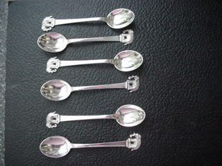 Six Piece Set Sterling Silver Demitasse Spoons (elephant Design) photo