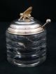 Antique R.  Blackington & Co.  Sterling Silver Glass Honey Jar Figural Bee & Spoon Other photo 2