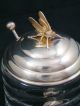 Antique R.  Blackington & Co.  Sterling Silver Glass Honey Jar Figural Bee & Spoon Other photo 4