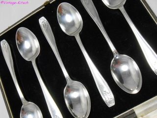 Cased Sterling Silver Coffee Spoons 1931 72g photo