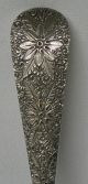 J E Caldwell & Co Sterling Silver Hammered Floral Engraved Large Berry Spoon Other photo 3