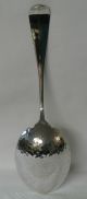 J E Caldwell & Co Sterling Silver Hammered Floral Engraved Large Berry Spoon Other photo 4