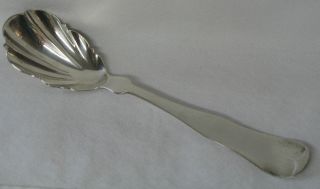 C E Bacon Antique Coin Silver Sugar Shell Spoon Dover Nh 1856 - 1875 photo