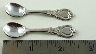 Pair Of Vintage Sterling Silver Salt Spoons C.  1940 ' S photo