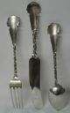 Peony No.  26 Whiting Sterling Silver Christening Set Fork Spoon Knife Aesthetic Other photo 5