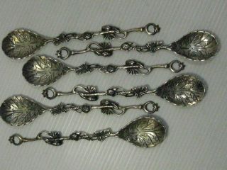 A Set Of Six Old Silver 800 Spoons photo