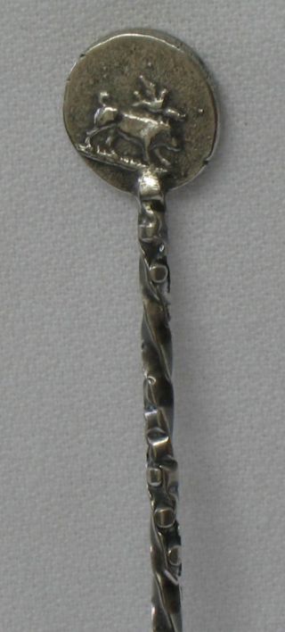 Gorham Sterling Silver Pickle Fork Twisted Handle Old Coin C.  1885 No 6 - Sf 3 photo