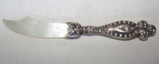 Mother Of Pearl Knife Sterling Silver Fancy Handle Miniature 3 