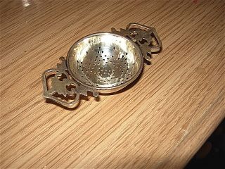 Vintage Solid Silver Tea Strainer Hallmarked For Birmingham 1920 photo
