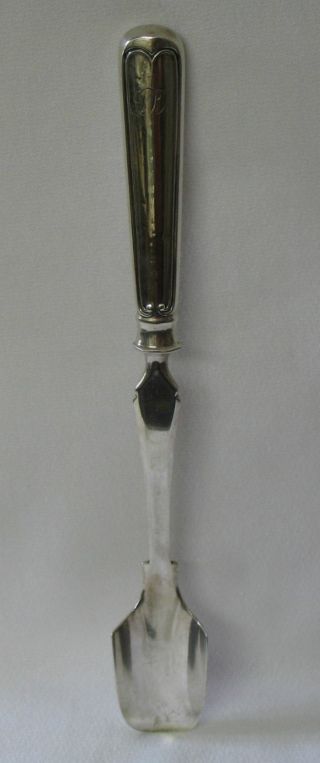 Albert Coles Antique Coin Silver Cheese Scoop Fiddle Thread photo