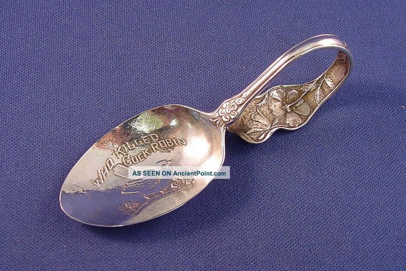 Nursery Rhyme Crvd Floral Handle Sterling Baby Spoon Other photo