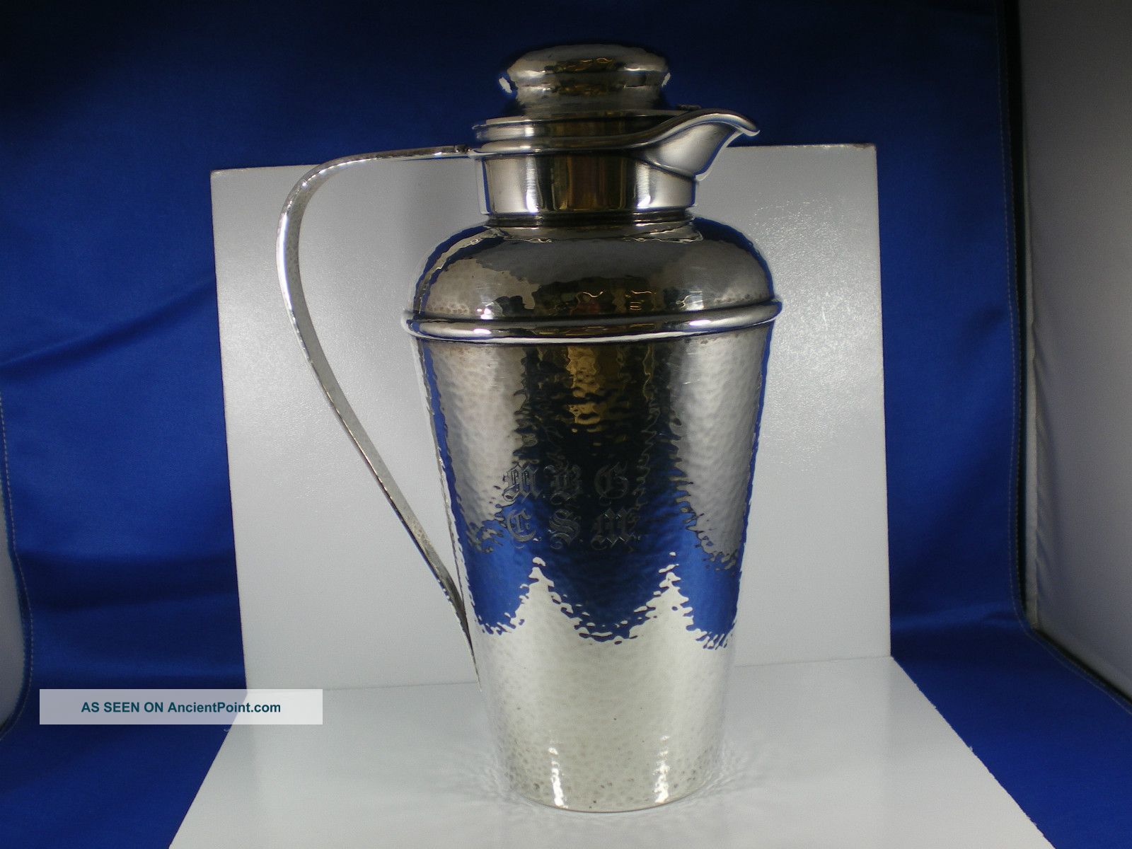 Gorham Art Deco Hand - Hammered Sterling Pitcher Cocktail Shaker C1928 19oz Other photo