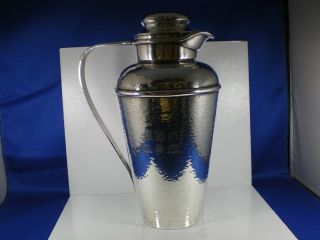 Gorham Art Deco Hand - Hammered Sterling Pitcher Cocktail Shaker C1928 19oz photo