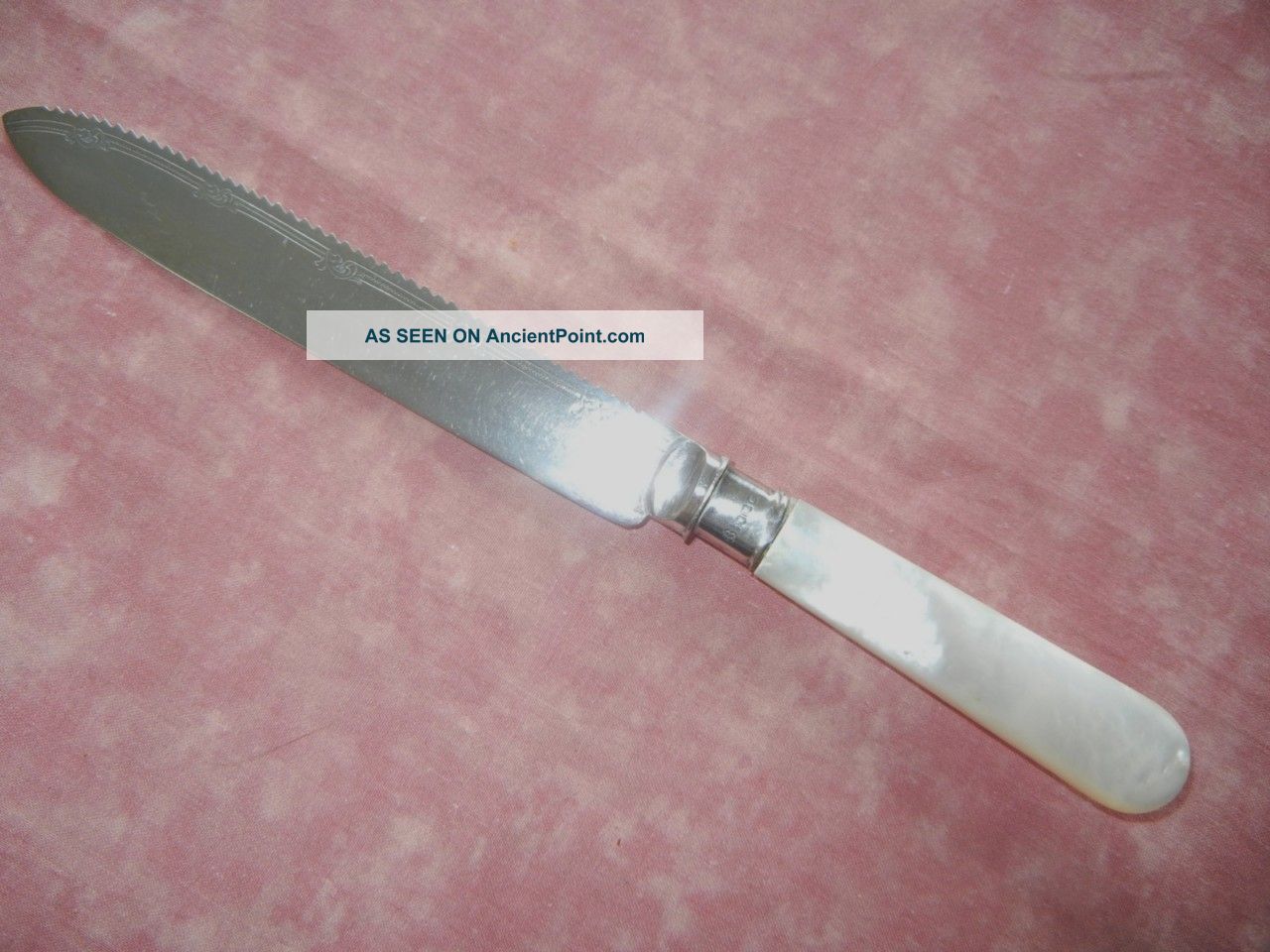 Mother Of Pearl Sterling Silver Brides Knife Silver Plate Blade England 1924 Other photo