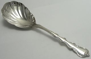 International Sterling Silver Scalloped Serving Spoon Angelique Pattern 9 - 1/4 