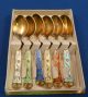 Box Set Of 6 Sterling & Enameled Demitasse Spoons Other photo 1