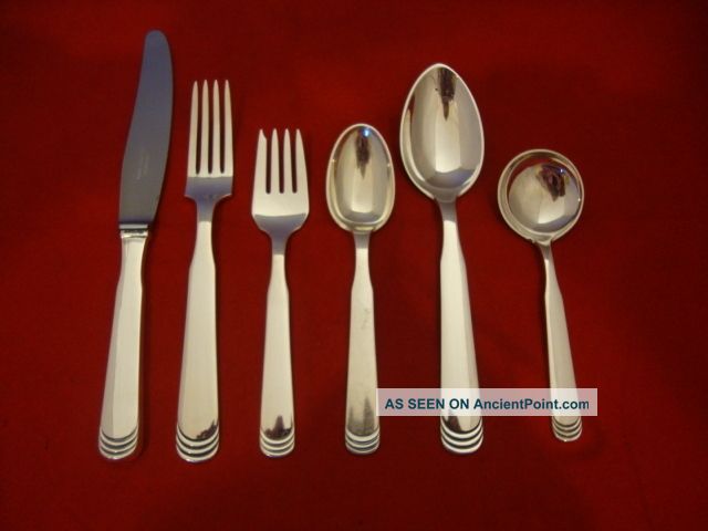 Ripple By Hans Hansen Sterling Silver Flatware Set Danish Modernism Other photo