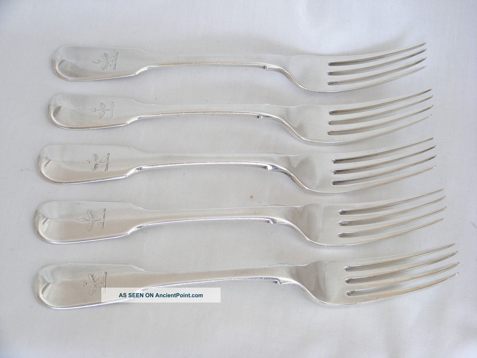 Set 5 George Iv Solid Silver Dinner Forks–1824 London Other photo