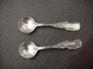 Two Matching Sterling Silver Salt Spoons photo
