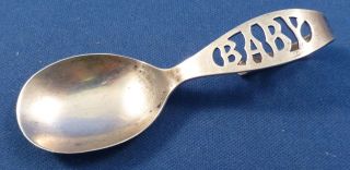 Curved Handle Sterling Baby Spoon photo