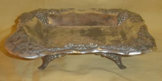 1880 Tray Carved Silver Plated Bread Special Metal Homan Mfg Company 1550 Usa photo